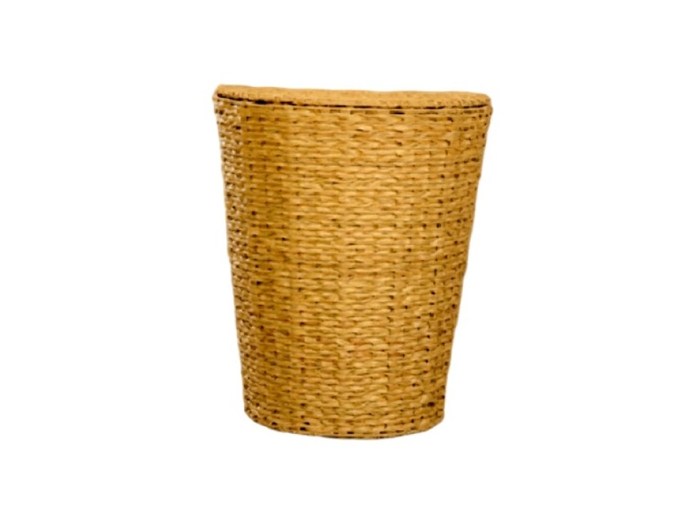 Premium Half-Moon Resin Wicker Hamper with Attached Lid